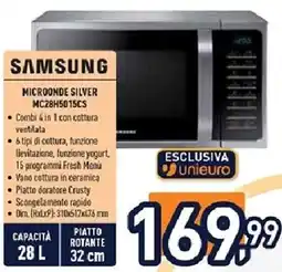 Unieuro SAMSUNG MICROONDE SILVER MC28H5015CS offerta