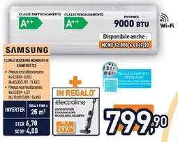 Unieuro SAMSUNG CLIMATIZZATORE MONOSPLIT COMFORT S2 offerta