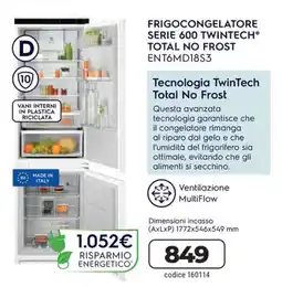 Trony Electrolux FRIGOCONGELATORE SERIE 600 TWINTECH TOTAL NO FROST ENT6MD18S3 offerta