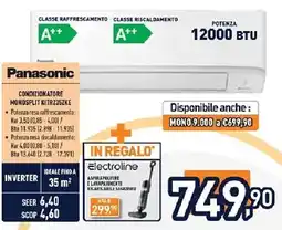 Unieuro Panasonic CONDIZIONATORE MONOSPLIT KITRZ35ZKE offerta