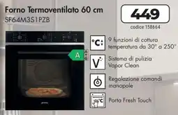 Trony Smeg Forno Termoventilato 60 cm SF64M3S1PZB offerta