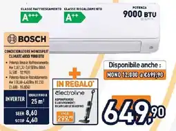 Unieuro HBOSCH CONDIZIONATORE MONOSPLIT CLIMATE 60001 9000 BTU offerta