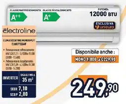 Unieuro Electroline CLIMATIZZATORE MONOSPLIT ELNKIT124MF offerta