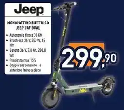 Unieuro Monopattino elettrico jeep jaf dual offerta