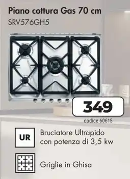 Trony Smeg Piano cottura Gas 70 cm SRV576GH5 offerta