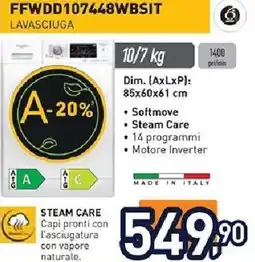 Unieuro Whirlpool FFWDD107448WBSIT LAVASCIUGA offerta