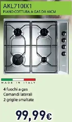 Unieuro IGNIS AKL710IX1 PIANO COTTURA A GAS DA 60CM offerta
