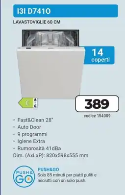 Trony INDESIT LAVASTOVIGLIE 60 CM I3I D7410 offerta