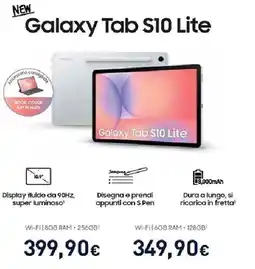 Unieuro SAMSUNG Galaxy Tab S10 Lite WI-FI 8GB RAM +256GB offerta