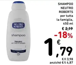Spazio Conad shampoo NEUTRO ROBERTS offerta