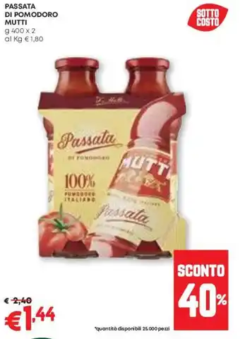 Pam Passata di pomodoro MUTTI offerta