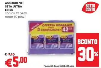 Pam Assorbenti seta ultra LINES offerta