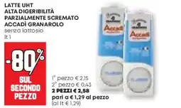 Pam Latte uht alta digeribilità parzialmente scremato accadì GRANAROLO offerta