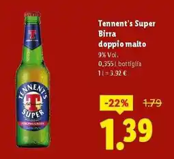 Lidl Tennent's Super Birra doppio malto offerta