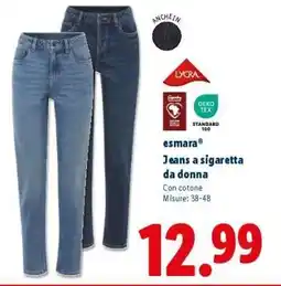 Lidl esMara Jeans a sigaretta da donna offerta