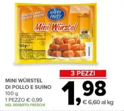 Todis Mini würstel di pollo e suino HAPPY PARTY offerta