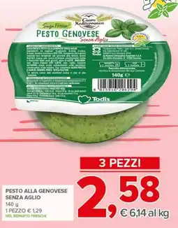 Todis Pesto genovese senza aglio offerta