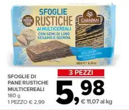 Todis Sfoglie di pane rustiche multicereali CARAPAN offerta