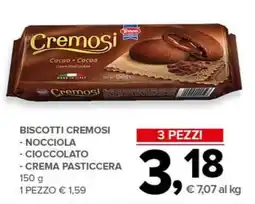 Todis Biscotti cremosi - nocciola - cioccolato - crema pasticcera offerta