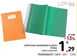 Spazio Conad Copri maxi quaderno glossy PIGNA offerta