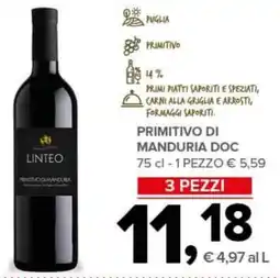 Todis Primitivo di manduria DOC LINTEO offerta