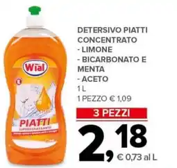 Todis Detersivo piatti concentrato - limone - bicarbonato e menta - aceto offerta