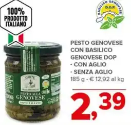 Todis Pesto genovese con basilico genovese dop - con aglio - senza aglio offerta