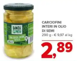 Todis BONTA ORTO Carciofini interi in olio di semi offerta
