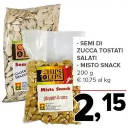 Todis CHIPS OLIPS semi di zucca tostati salati - misto snack offerta