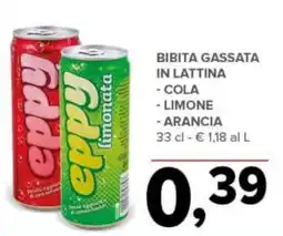 Todis Bibita gassata in lattina -cola - limone - arancia offerta