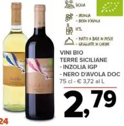 Todis Vini bio terre siciliane - inzolia igp - nero d'avola doc offerta
