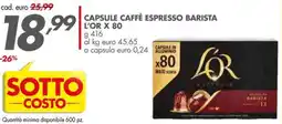 Italmark Capsule caffè espresso barista L'OR X 80 offerta