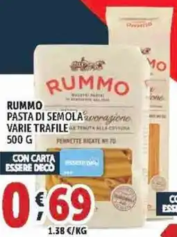 Deco Supermercati Rummo pasta di semola varie trafile offerta