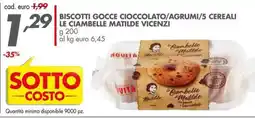 Italmark Biscotti gocce cioccolato/agrumi/5 cereali LE CIAMBELLE MATILDE VICENZI offerta