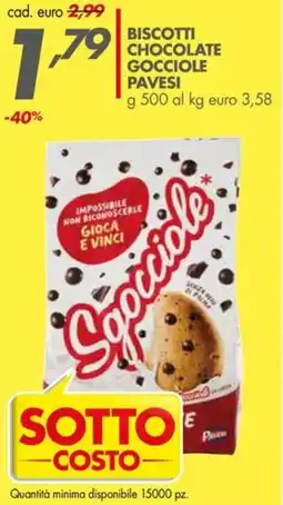 Italmark Biscotti chocolate gocciole PAVESI offerta