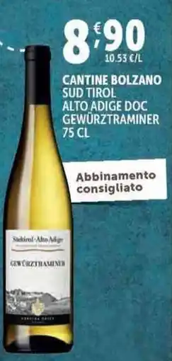 Deco Supermercati Cantine bolzano sud tirol alto adige doc gewürztraminer offerta
