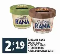 Deco Supermercati Giovanni rana sugo fresco offerta