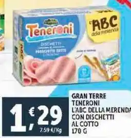 Deco Supermercati Gran terre teneroni l'abc della merenda con dischetti al cotto offerta