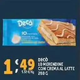 Deco Supermercati Decò 10 merendine con cremaal latte offerta