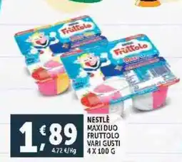 Deco Supermercati Nestle maxi duo fruttolo vari gusti offerta