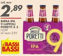 Italmark Birra ipa 9 luppoli PORETTI X 3 offerta
