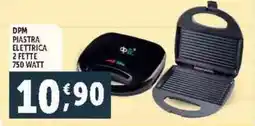 Deco Supermercati Dpm piastra elettrica 2 fette 750 watt offerta