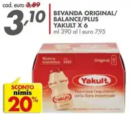 Italmark Bevanda original balance/plus YAKULT X 6 offerta