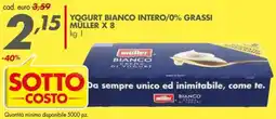 Italmark Yogurt bianco intero/0% grassi MULLER X 8 offerta