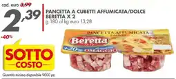 Italmark Pancetta a cubetti affumicata/dolce BERETTA X 2 offerta