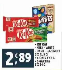 Deco Supermercati Kit kat/smarties dark-hazelnut-lion offerta