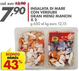 Italmark Insalata di mare con verdure gran menù mancin x2 offerta