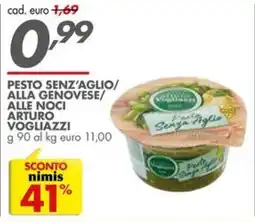 Italmark Pesto senz'aglio/ alla genovese/ alle noci ARTURO VOGLIAZZI offerta