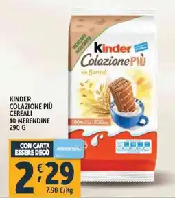 Deco Supermercati Kinder colazione più cereali 10 merendine offerta