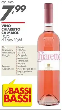 Italmark Vino chiaretto CÀ MAIOL offerta